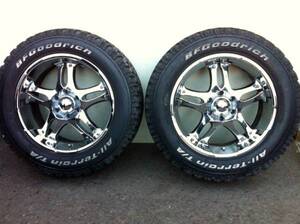 MKW CHROMEクロームメッキ社外アルミ 9J +18 6H 285/55R20 BF GOODRICHグッドリッチ ALL-TERRAIN T/A KO FJクルーザー CRUISER 80ランクル