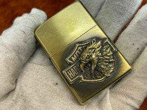 1円 ZIPPO ライター ハーレーダビッドソン ジッポ Zippoオイルライター真鍮製 中古品 喫煙グッズ ジッポー 火花確認済R67362