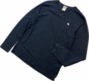 Abercrombie&Fitch ☆ ソフトな肌触り◎ 長袖 Tシャツ ロンT ネイビー S 休日 リラックス 大人カジュアル アバクロンビー＆フィッチ■S3427