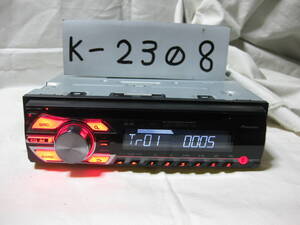 K-2308　Carrozzeria　カロッツェリア　DEH-380　MP3　フロント AUX　1Dサイズ　CDデッキ　故障品