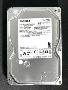 【送料無料】　★ 2TB ★　TOSHIBA / DT02ABA200V　【使用時間： 4 ｈ】 2023年製　新品同様　3.5インチ内蔵HDD AVコマンド対応 ほぼ未使用