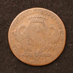 フランス リヨン市 ルイ15世時代 銅貨（1743）トークン[E3908]コイン