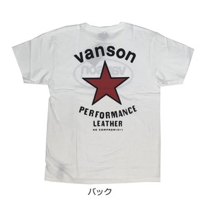 Mサイズ VANSON バンソン RED STAR S/S TEE 半袖Tシャツ 884V085 ホワイト