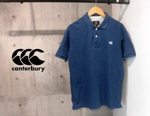 CANTERBURY OF NEW ZEALANDカンタベリー インディゴ ラガー ポロシャツ L/ラガーシャツ/カノコ半袖シャツ/ラグビー/RA37244/カンターベリー