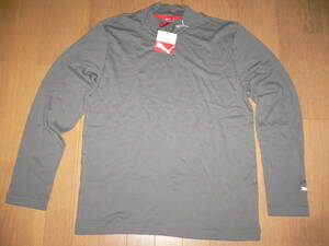 *新品 プーマ PUMA 長袖Ｔシャツ 814723 09 C グレー L コットン 100% ウェア ハイネック シャツ 灰色 Tシャツ*