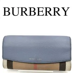 BURBERRY バーバリー 長財布 チェック柄 ワンポイントロゴ レザー