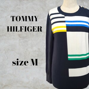 ●〇〇TOMMY HILFIGER　 トミーヒルフィガー　 ニット　M　ネイビー