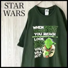 Z792スターウォーズ半袖Tシャツビッグプリント ヨーダ ジェダイ ギルダン