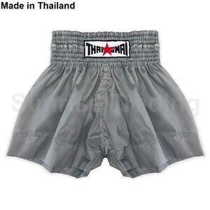 新品 THAISMAI ムエイタイ キックボクシング パンツ Lサイズ ユニセックス グレー ショーツ ボクシング MMA 格闘技 スポーツ グローブ