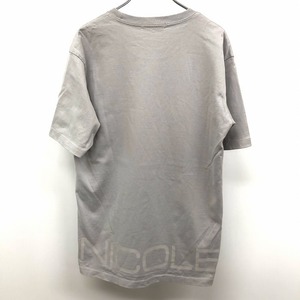 ニコルセレクション NICOLE SELECTION Tシャツ 後ろの裾にロゴプリント 内側に赤色ステッチ 半袖 胸ポケット 綿100% 48 グレー系 メンズ