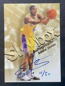 エディー・ジョーンズ Eddie Jones 1998-99 Skybox Premium Autographics Century Marks CM Blue Ink Auto 直筆サインカード Lakers /50