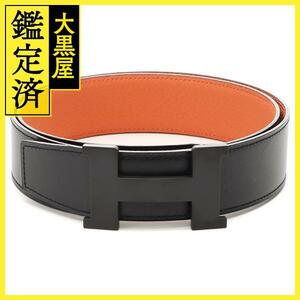 HERMES　エルメス　コンスタンスベルト38mm　ブラック/オレンジ　ボックスカーフ/トゴ　90cm【431】