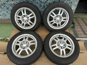 ENKEI EJS 15インチ 6.5J +35 PCD100/114.3マルチ 4穴/Firestone FR10 185/65R15 2017年製 4本セット #352-4