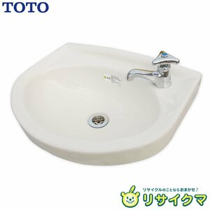 【中古】M▽TOTO 手洗器 手洗い 壁掛け #SC1 パステルアイボリー 単水栓 L30D 12F (30599)