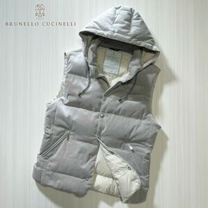 M67★美品★22-23AW★カシミヤブレンド ダウンベスト ブルネロクチネリ BRUNELLO CUCINELLI コットン コーデュロイ グレー ジャケット