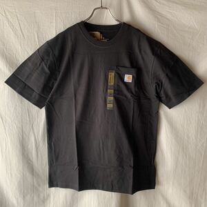 未使用 US規格 Carhartt カーハート ポケT ワンポイント Tシャツ BLK 黒 ブラック M 検 ヴィンテージ OLD 100%COTTON コットン ５