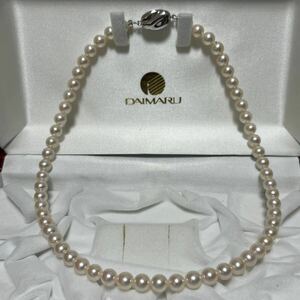 本真珠 あこや真珠 パール ネックレス SILVER 刻印 ホワイト系 6.5-7.0mm 41cm akoya pearl necklace 照り強