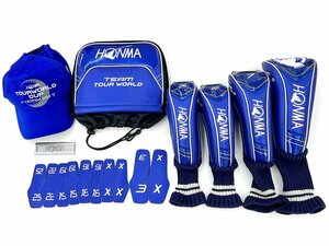 HONMA ホンマ TEAM TOUR WORLD ヘッドカバー アイアンカバー キャップ ブルー まとめセット