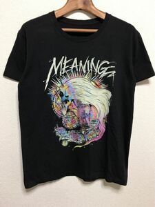 [即決古着]MEANING/ミーニング/バンドTシャツ/スカル/ドクロ/ガイコツ/ブラック/Mサイズ