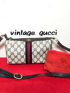 美品 極希少！Gucci シェリーライン ショルダーバッグ 2way ネイビー