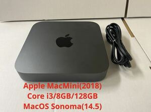 【中古】Apple MacMini(2018) MRTR2LL/A Core i3/8GB/128GB/Sonoma【動作確認済】