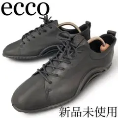 新品未使用 エコー ecco レザースニーカー 本革 天然皮革 ブラック 黒