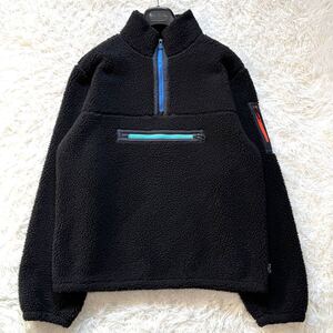 Paul Smith ポールスミス ボア フリースジャケット プルオーバー マルチストライプ 現行タグ 近年モデル ブルゾン アウター L 大きいサイズ