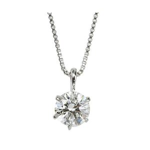 【新品】ダイヤモンドペンダント/ネックレス 一粒 プラチナ Pt900 0.5ct ダイヤネックレス 6本爪 Dカラー SI2クラス Excellen