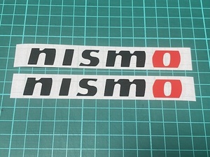 残1)【送料込み】切文字ステッカー(ニスモ/NISMOステッカー・黒赤/縦1.5cm×横12.1cm×２枚セット）