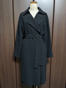 美品☆定価約4,5万 BLENHEIM ブレンヘイム ジョーゼット トレンチコート/ブラック・S