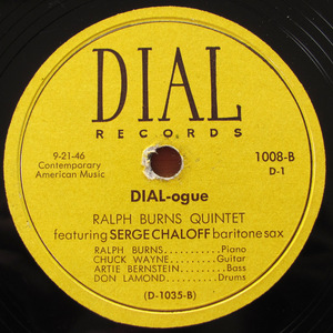 【レコード】78rpm SP盤 Dial 1008 Dizzy Gillespie Milt Jackson Serge Chaloff Al Haig Confirmation / DIAL-ogue