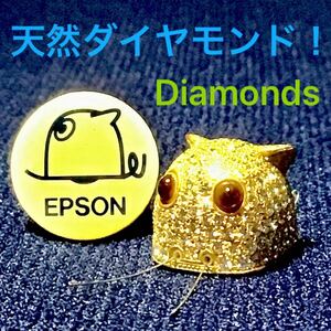 天然ダイヤモンド加工！ EPSON 超小型自律走行 マイクロ・ロボット ムッシュ君 スワロフスキー風オリジナル品 EMRoS ギネスブック登録 18金