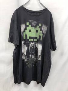 ▲SPACE INVADERS　スペースインベーダー　ロゴ　黒　Tシャツ