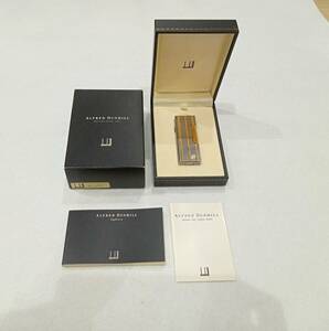 #Y12301【dunhill/ガスライター/シルバー×ゴールド/保管品/現状渡し/着火未確認】ダンヒル ローラー 喫煙グッズ 喫煙具中古品