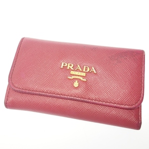 中古◆プラダ キーケース サフィアーノ 6連キーケース ピンク PRADA【AFI18】