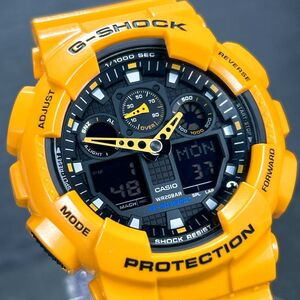 美品 CASIO カシオ G-SHOCK ジーショック GA100A-9 腕時計 クオーツ アナデジ 多機能 ステンレススチール 新品電池交換済み 動作確認済み