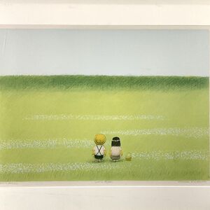 真作■リトグラフ■府川 誠■『レンゲの花飾り』■直筆サイン■可愛らしい逸品■額付絵画　1ｂ