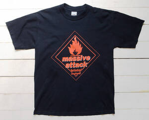 00s / massive attack マッシヴ アタック ロゴプリントTシャツ 黒 M