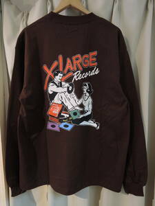 X-LARGE XLARGE エクストララージ LISTEN TO THE RECORD L/S TEE 茶 Lサイズ 最新人気商品 送料\230~