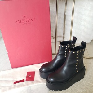 VALENTINO GARAVANI スタッズ 厚底ショールブーツ 37サイズ