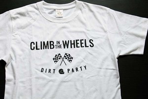 新品★CLIMB IN THE WHEELS DIRT PARTY マックスウェイト コットンTシャツ 白 XS★モトクロス オフロード ヴィンテージ チェッカーフラッグ