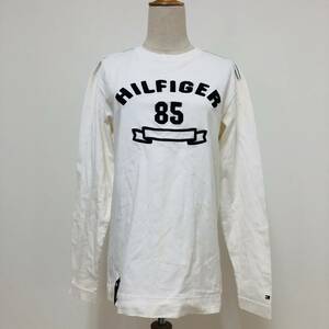 k1612 TOMMY HILFIGER トミー ヒルフィガー ロングTシャツ 綿100％ ロゴワッペン S 白 メンズ ナチュラル シンプルデイリーカジュアル 