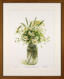 橋本不二子「Morning Bouquet」 リトグラフ 版画 絵画 - 北海道画廊