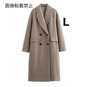 vintage ヴィンテージ レトロ ダブル ロングコート チェスターコート アウター Lサイズ レディース★ZARA 好きな方に★秋冬新作 新品★