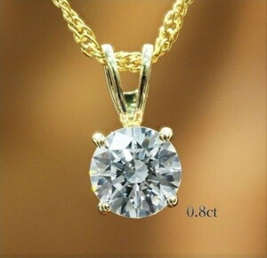 「格安スタート」大粒 [ 0.8ct ] ダイヤモンド ネックレス 10金 K10YG 高級仕上げ 高品質 プレゼント 最高　4411