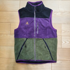 NIKE ACG FLEECE VEST Mサイズ BLACK/OLIVE CANVAS/NIGHT PURPLE 2018FW ナイキ フリース ベスト ボア 