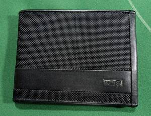 □TUMI ALPHA バリスティックナイロン＆レザー 2つ折り財布 グローバル・ダブル・ビルフォールド ブラック 美品!!!□