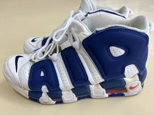 NIKE◆AIR MORE UPTEMPO 96/エアモアアップテンポ/ホワイト/28cm/WHT 白 青　ナイキ