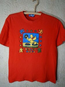 to2745　Disney　ディズニー　東京ディズニーランド　半袖　tシャツ　ミッキーマウス　DJ　ダンシング　人気　送料格安　vintage