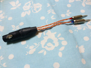 XLR コネクタ 4ピン (メス) → 3.5mm×2 PHA-3 SU-AX01 TA-ZH1ES 変換ケーブル オーグライン+pt撚り線 + 4N純銀撚り線 銀メッキ CINQBES